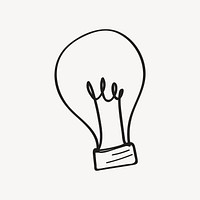 New idea, light bulb doodle, business clipart psd