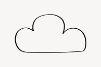 Minimal cloud icon, simple doodle illustration psd