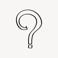 Question mark, simple line icon clipart