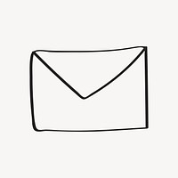 Envelope doodle, business email clipart psd