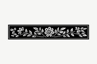 Floral ornament divider clipart, vintage illustration vector. Free public domain CC0 image.