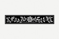 Floral ornament divider, vintage illustration psd. Free public domain CC0 image.