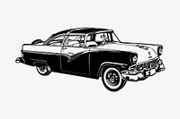 American vintage car clipart, vehicle illustration vector. Free public domain CC0 image.