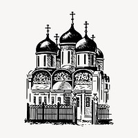 Russian buildings clipart, Byzantine architecture illustration vector. Free public domain CC0 image.