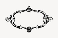 Black ornament frame clipart, vintage illustration vector. Free public domain CC0 image.