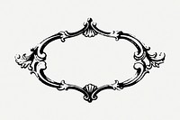 Black ornament frame, vintage illustration psd. Free public domain CC0 image.