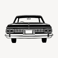 Vintage car clipart, vehicle illustration vector. Free public domain CC0 image.