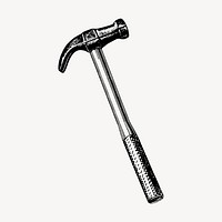 Hammer clipart, vintage tool illustration vector. Free public domain CC0 image.