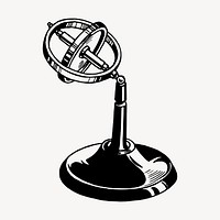 Gyroscope clipart, vintage science equipment illustration vector. Free public domain CC0 image.
