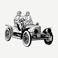 Stanley steam car drawing, vintage vehicle illustration psd. Free public domain CC0 image.