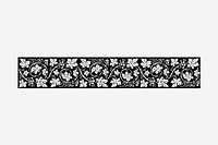 Floral ornament divider drawing, vintage border illustration psd. Free public domain CC0 image.