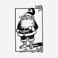 Santa Claus drawing, vintage Christmas illustration. Free public domain CC0 image.