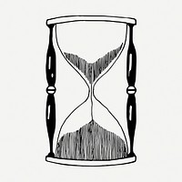 Hourglass drawing, vintage object illustration psd. Free public domain CC0 image.