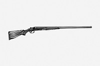 Shotgun drawing, vintage weapon illustration. Free public domain CC0 image.