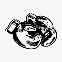 Boxing gloves drawing, vintage sport equipment illustration vector. Free public domain CC0 image.