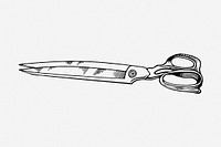 Scissors drawing, vintage object illustration. Free public domain CC0 image.