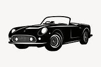 Sports car drawing, vintage vehicle illustration vector. Free public domain CC0 image.