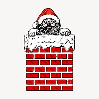 Santa Claus chimney clipart, vintage Christmas illustration vector. Free public domain CC0 image.