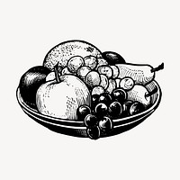 Fruit platter drawing, vintage food illustration vector. Free public domain CC0 image.