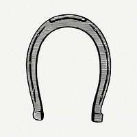 Horseshoe drawing, vintage object illustration psd. Free public domain CC0 image.