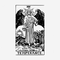 Temperance tarot card drawing, vintage illustration. Free public domain CC0 image.