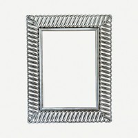 Silver ornamental vintage frame, decor design psd. Free public domain CC0 image.