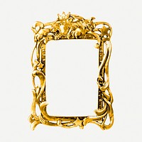 Gold lion vintage frame, decoration design psd. Free public domain CC0 image.