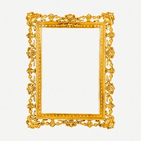 Gold luxury vintage frame, decoration design psd. Free public domain CC0 image.