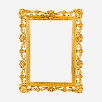 Gold luxury frame, vintage decoration illustration. Free public domain CC0 image.