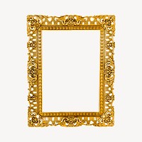 Gold luxury frame, vintage decoration illustration vector. Free public domain CC0 image.