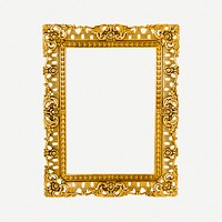 Gold luxury vintage frame, decoration design psd. Free public domain CC0 image.