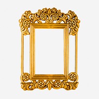 Gold luxury frame, vintage decoration illustration. Free public domain CC0 image.