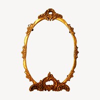 Vintage mirror frame, gold home decor illustration vector. Free public domain CC0 image.