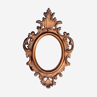 Vintage mirror frame, gold home decor illustration. Free public domain CC0 image.