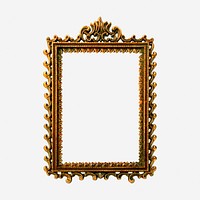 Gold mirror frame, vintage decor illustration. Free public domain CC0 image.