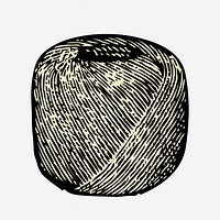 Twine ball clipart, vintage object illustration. Free public domain CC0 image.