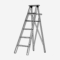 Ladder drawing, tool vintage illustration. Free public domain CC0 image.