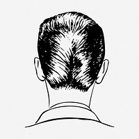 Ducktail men's haircut clipart, hairstyle vintage illustration vector. Free public domain CC0 image.