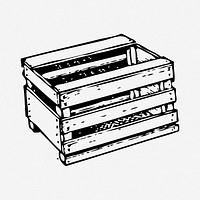 Bushel crate clipart, vintage object illustration vector. Free public domain CC0 image.