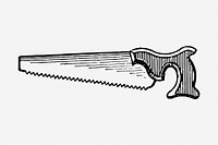 Handsaw drawing, tool vintage illustration. Free public domain CC0 image.