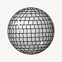 Disco ball clipart, party decor illustration. Free public domain CC0 image.