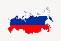 Russian flag map clipart, geography illustration psd. Free public domain CC0 image.