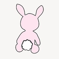Pink bunny doodle clipart, plush toy illustration psd. Free public domain CC0 image.