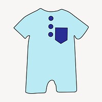 Blue baby romper, kids apparel illustration. Free public domain CC0 image.