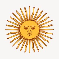 Celestial sun clipart, astrology illustration psd. Free public domain CC0 image.