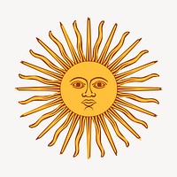 Celestial sun sticker, astrology illustration vector. Free public domain CC0 image.