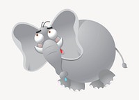 Cartoon elephant clipart, cute animal illustration. Free public domain CC0 image.