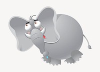 Elephant sticker, cartoon animal illustration vector. Free public domain CC0 image.