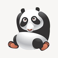 Cartoon panda clipart, cute animal illustration. Free public domain CC0 image.