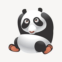 Panda sticker, cartoon animal illustration vector. Free public domain CC0 image.